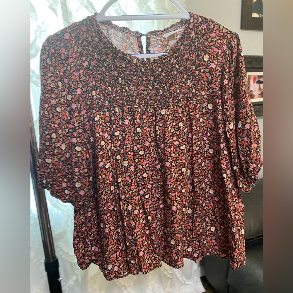 Gently Used Knox Rose Floral Top- XXL